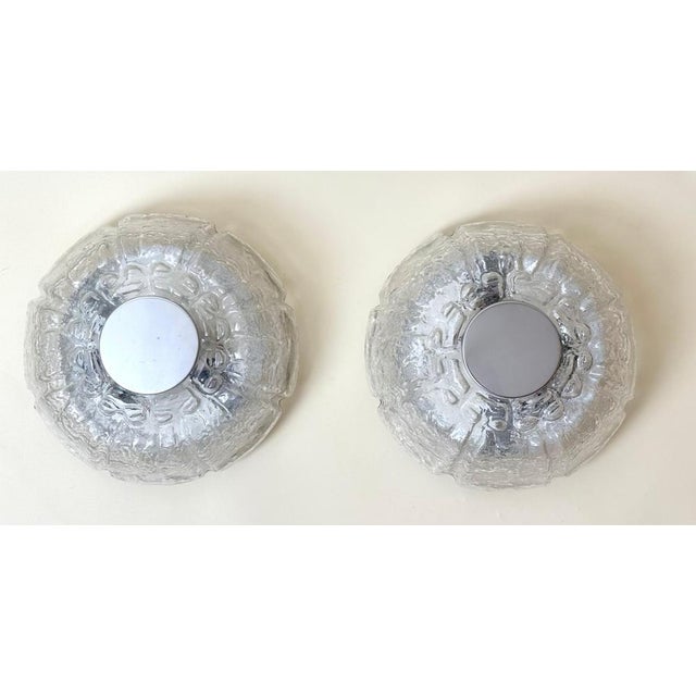 Textured Glass Flush Mount from Limburg, Germany, 1970s, Set of 2 For Sale - Image 15 of 16