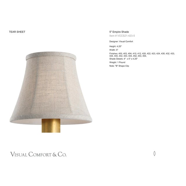 Visual Comfort Signature 5" Natural Linen Bell Empire Shade Designer: Visual Comfort Signature Height: 4.25" Base: Shade...