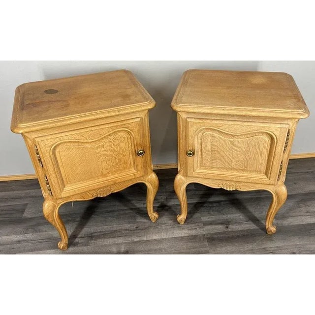 French Vintage Oak Bedside Tables, Set of 2 For Sale - Image 13 of 13