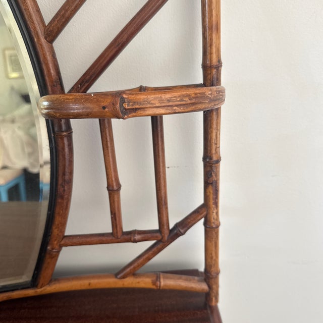 Aesthetic Era Victorian Bamboo Wall Mirror With Japonais Shelf For Sale - Image 4 of 12