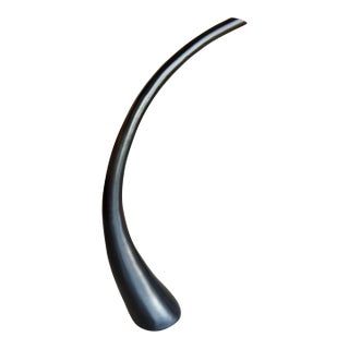 Vintage Postmodern Biomorphic Floor Vase 38" Black Space Age Minimalist Ikebana Vessel Uci For Sale