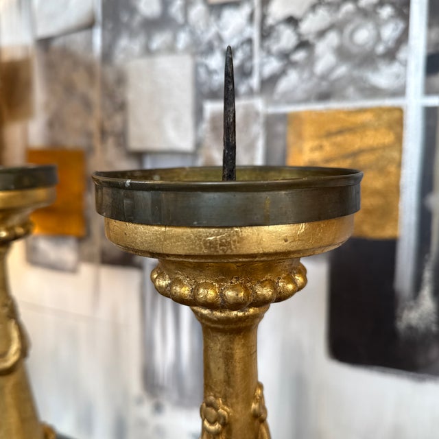 Gilt Candle Prickets, Pair For Sale - Image 11 of 12