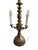 Vintage Brass Torchiere and Candelabra Table Lamp with Green Shades For Sale - Image 5 of 8