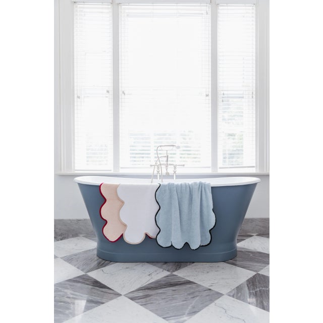 Kassatex x Chairish Scallop Tubmat, Peach/Berry For Sale - Image 9 of 10