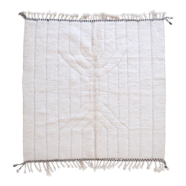 Moroccan Beni Ourain Wool Rug - 6.4 X 6.4 Ft For Sale