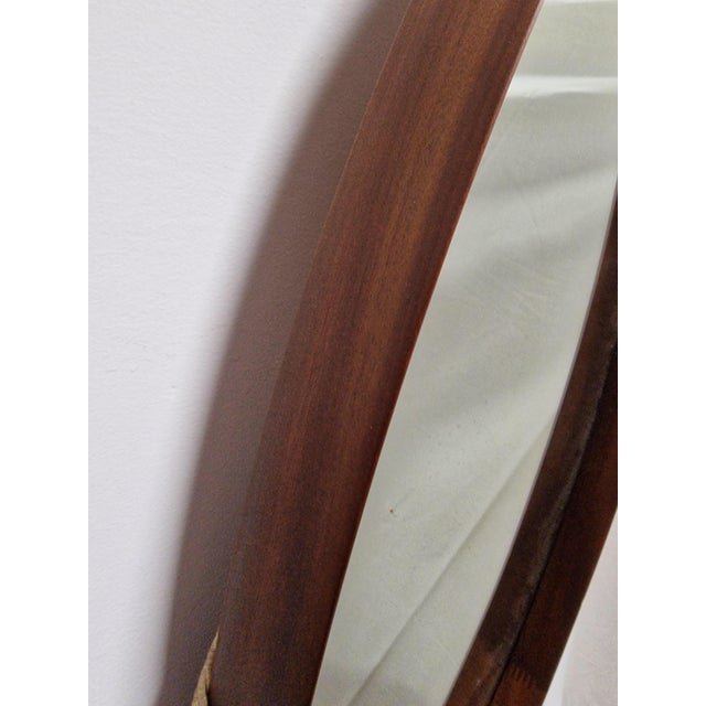 Brown Vintage Scandinavian Mirror in Teak, 1960s For Sale - Image 8 of 15