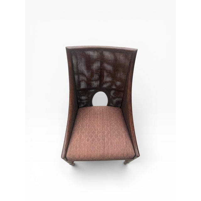 Set of 6 McGuire Organic Modern Double-Caned Dining Chairs in Tobacco Finish For Sale - Image 10 of 16