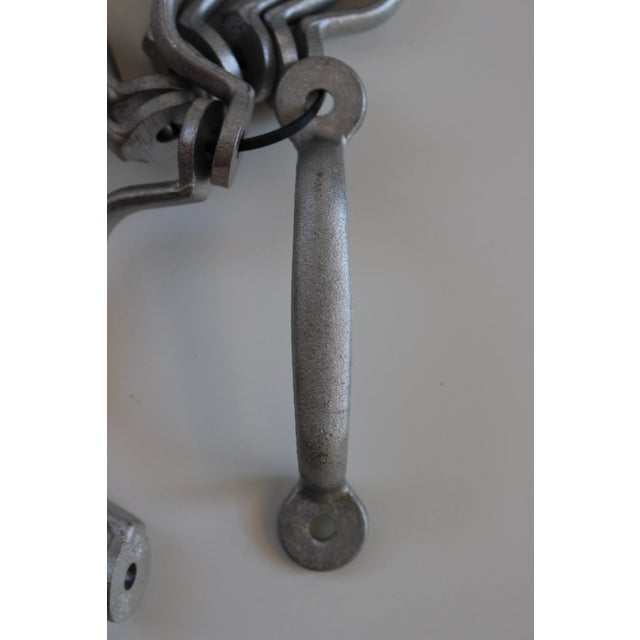 Mid-Century Modern Set of 10, French Industrial Cast Aluminum Drawer Pulls For Sale - Image 3 of 8