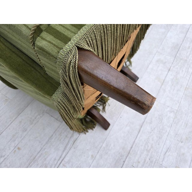 Danish Armchair in Green Furniture Velour, 1960s For Sale - Image 16 of 18