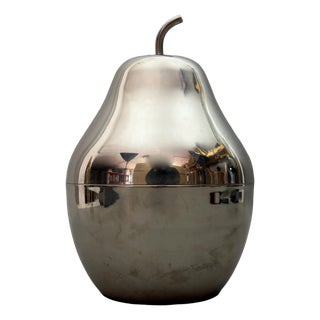 Vintage Pear Stainless Steel Ice Bucket, 1970s For Sale