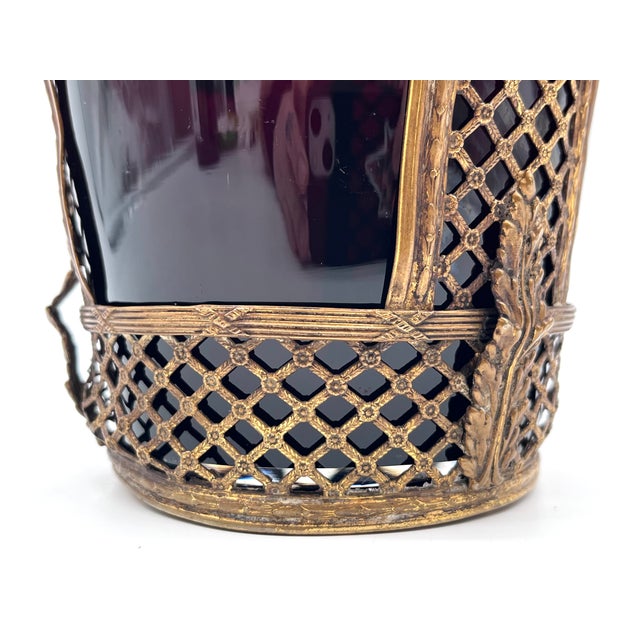 Ruby Glass Vase with Removable Ormolu Mount, France, 1900s For Sale - Image 13 of 16