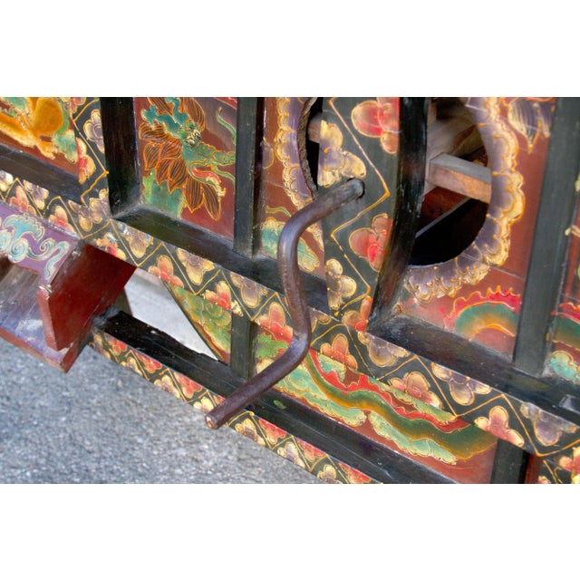 Antique Tibetan Painted Rice Grinder For Sale - Image 10 of 12