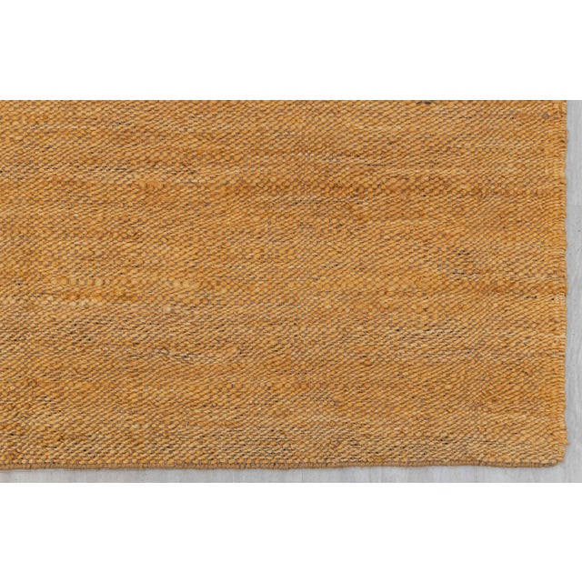 Not Yet Made - Made To Order Gold Solid Handwoven Premium Natural Jute Yarn Flatweave Rug 5x8 Ft. For Sale - Image 5 of 12