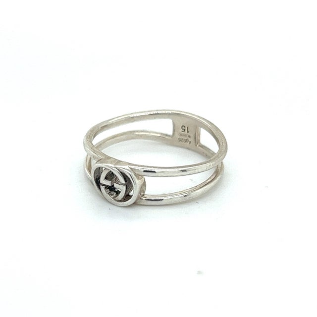 1990s 1990s Gucci Estate Ladies Ring Size 7 Sterling Silver For Sale - Image 5 of 6