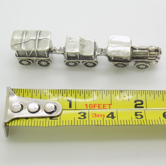 Vintage Italian Handmade Silver Train Figurine, 1980s For Sale - Image 10 of 11