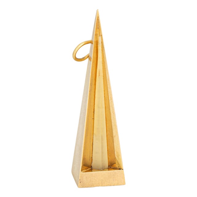 Carimati Vintage 18k Gold Pendant Geometric Obelisk Italian Modernist 1970s For Sale