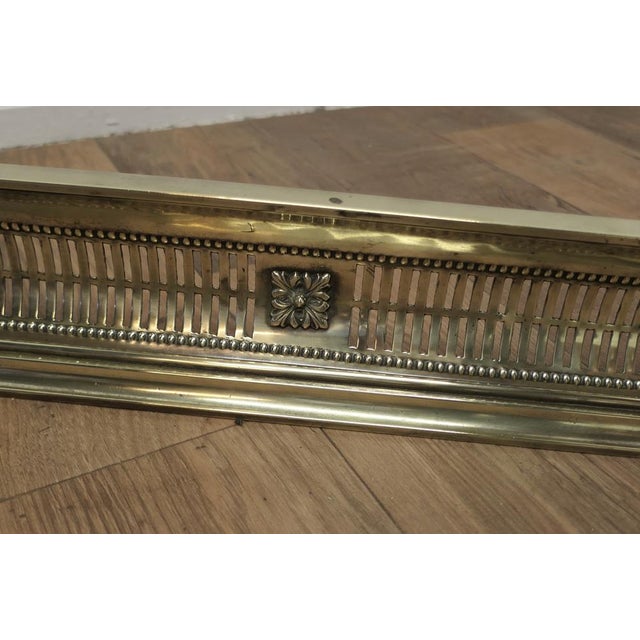 Vintage Victorian Pierced Brass Fender For Sale - Image 5 of 7