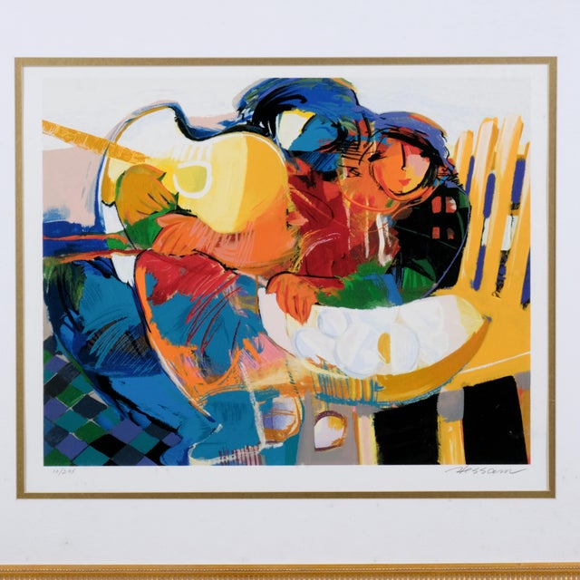 Excellent Condition Print Very Good + frame Hessam Abrishami "Figures with Guitar" Hand Signed and numbered Limited...