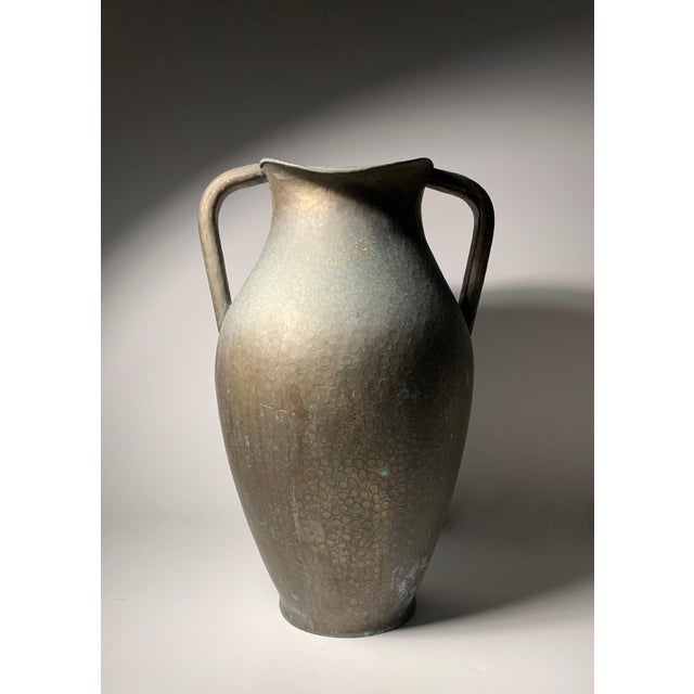 A Large Italian Modernist Garden Urn Form by Egidio Casagrande. Hammered Brass. Dating to the 30's /40s Left as- found....
