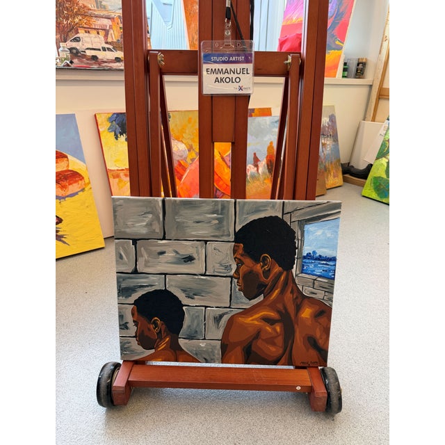 2020s The Boy I Left Behind. By Emmanuel Akolo, Acrylic on Canvas, (2026) For Sale - Image 5 of 5