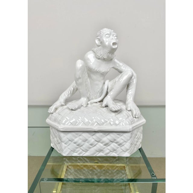 Ceramic Monkey Box Sculpture from Vivai Del Sud, Italy, 1970s For Sale - Image 3 of 14
