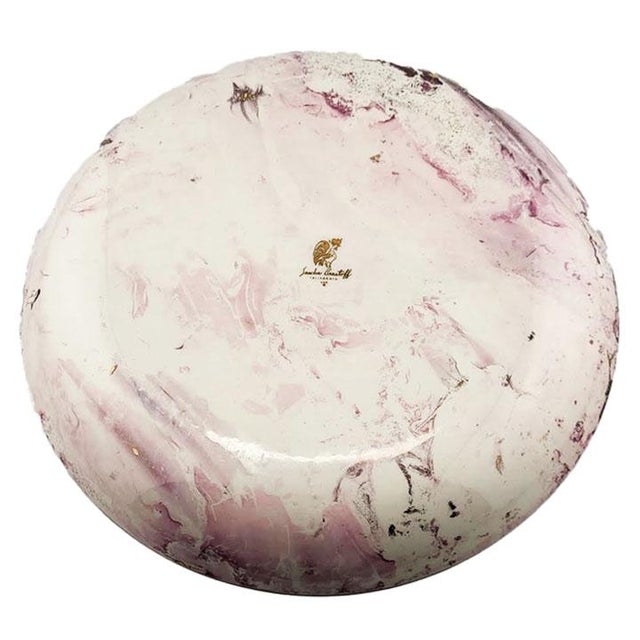 Mid-Century Modern Mid Century Sascha Brastoff Surf Ballet Dinner Plate - Pink & Gold For Sale - Image 3 of 4
