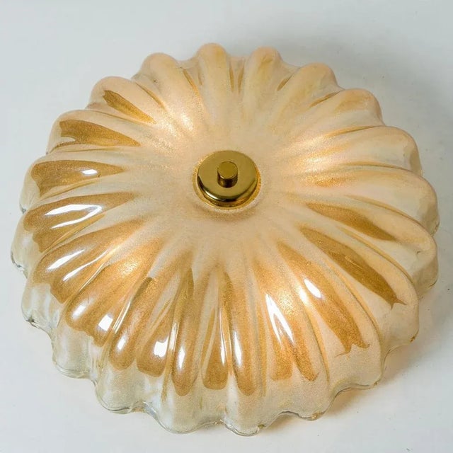 Amber Murano Glass Flush Mount in the style of Barovier & Toso, 1970s For Sale - Image 10 of 18