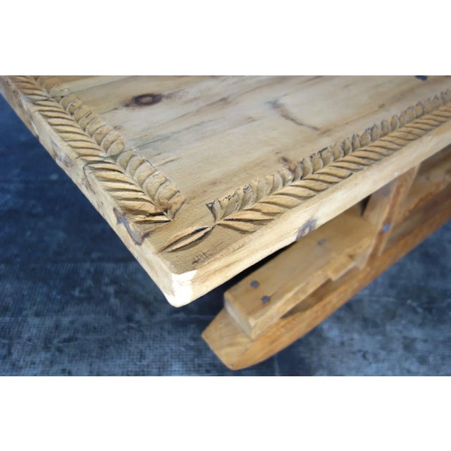 Large Folk Art Sculpted Sled Coffee Table, France, 19th Century For Sale - Image 9 of 15