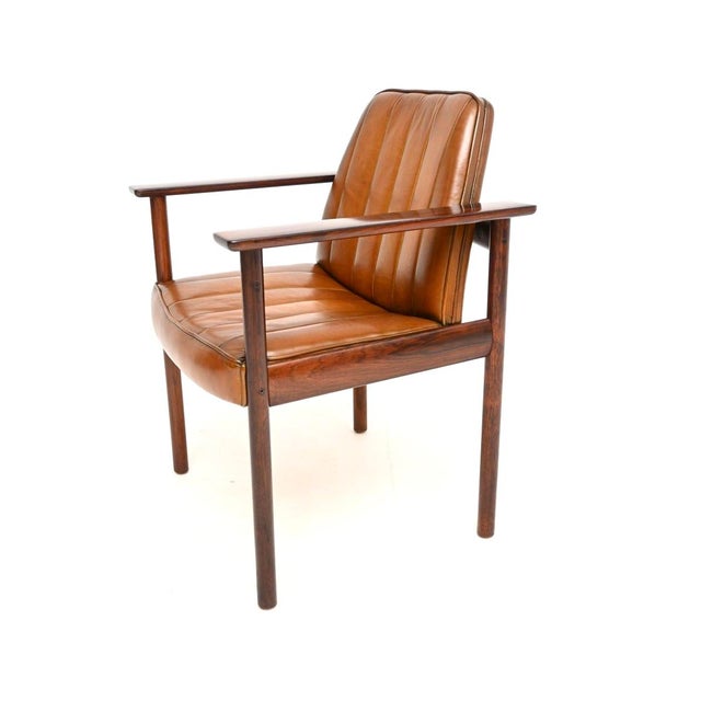 Vintage Leather Armchair by Sven Ivar Dysthe for Dokka, 1960s For Sale - Image 4 of 11