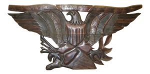 1960s Hand Carved Wooden Eagle Wall Sculpture