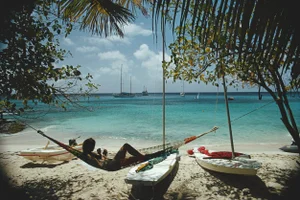 Slim Aarons 'Mustique' Contemporary Archival Color Photograph Print From the Original Negative by Getty - 16x20