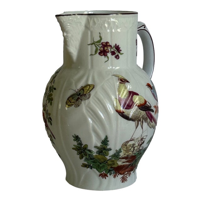1990s Mottahedeh Williamsburg Chelsea Bird Porcelain Pitcher by Vista Alegre, Portugal For Sale