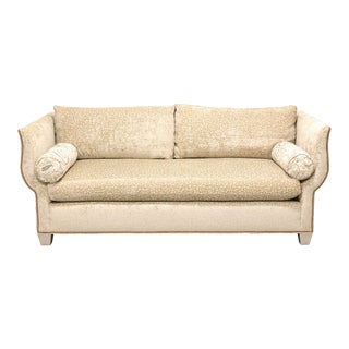 Hickory White Transitional Leopard Print Sofa With Nailhead Trim For Sale