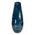 14+ In, Tall Art Glass Wavy Pattern Blue Vase For Sale