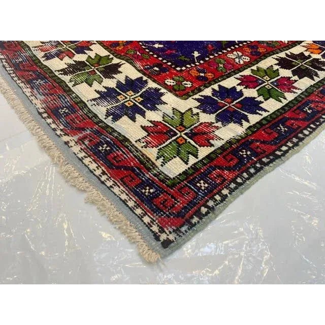 Distressed Colorful Vintage Turkish Rug , 5'8" X 8'4" For Sale - Image 9 of 9