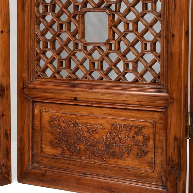 Antique Elm Wood Panel Partition, Set of 4 For Sale - Image 4 of 8