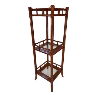 Faux Bamboo Three Tier Etagere For Sale