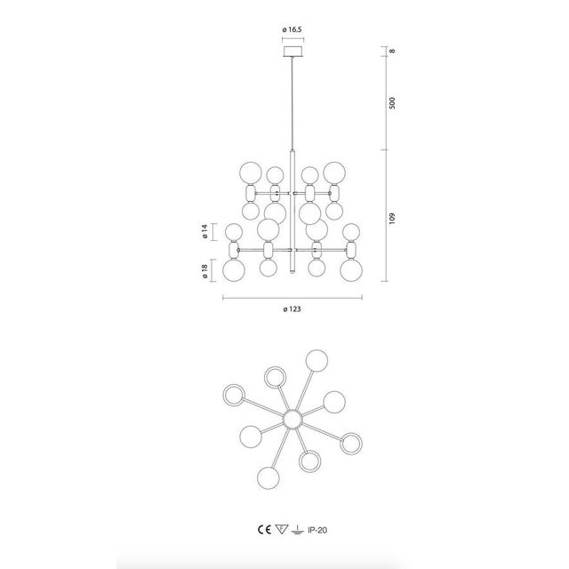 Aballs Chandelier 8 Black Suspension Lamp by Jaime Hayon for Parachilna For Sale - Image 11 of 12