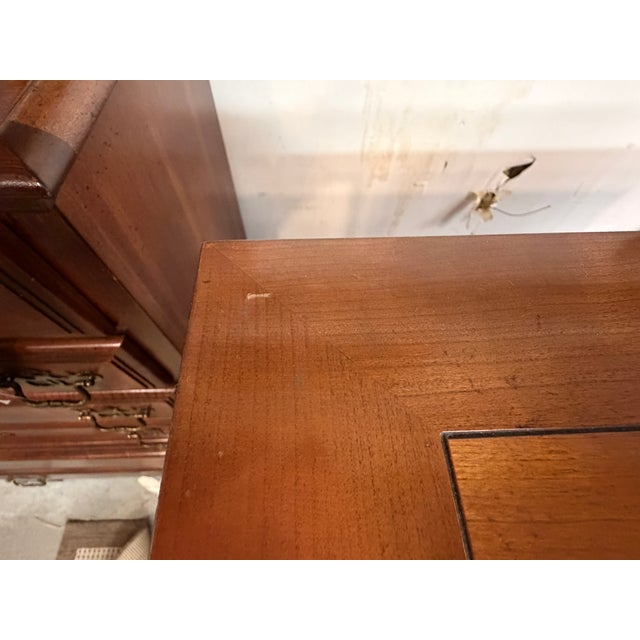 Wood Mid-20th Century Baker Furniture Empire Cherry & Burl Wood Highboy Dresser For Sale - Image 7 of 12