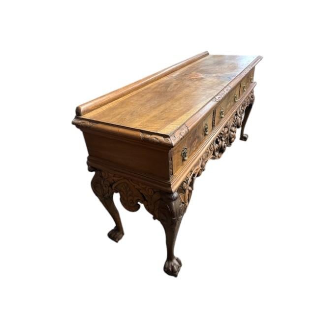 Late 19th Century Late 19th Century Carved English Walnut Console Table For Sale - Image 5 of 13