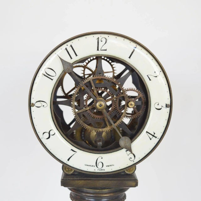 French French 18th Century Skeleton Clock by Charles Voisin For Sale - Image 3 of 7
