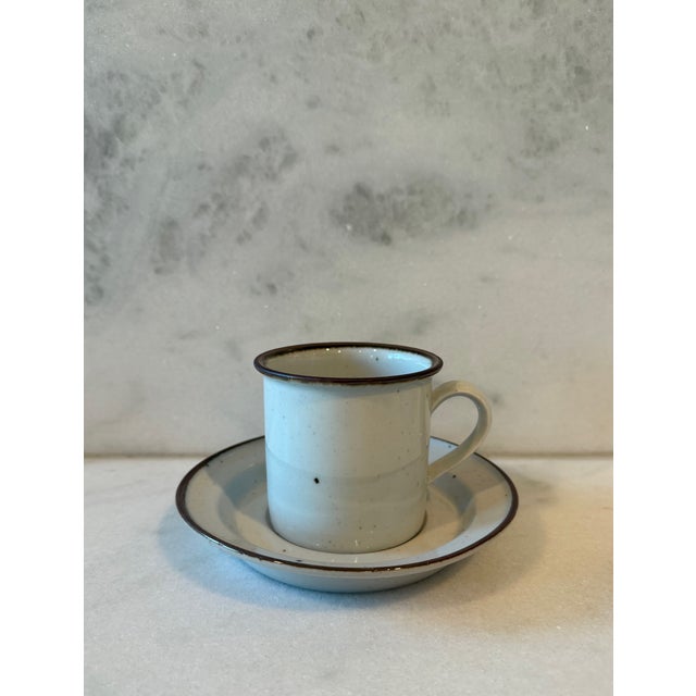 Mid 20th Century Vintage Dansk Niels Refsgaard Brown Mist 6oz Coffee Cup and Saucer - Set of 6 For Sale - Image 5 of 14