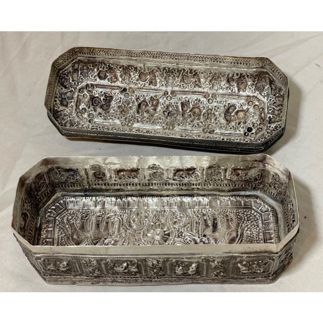 Antique 19th Century Sterling Silver Indian Repousse Tooled Betel Casket Box Jar For Sale - Image 15 of 18