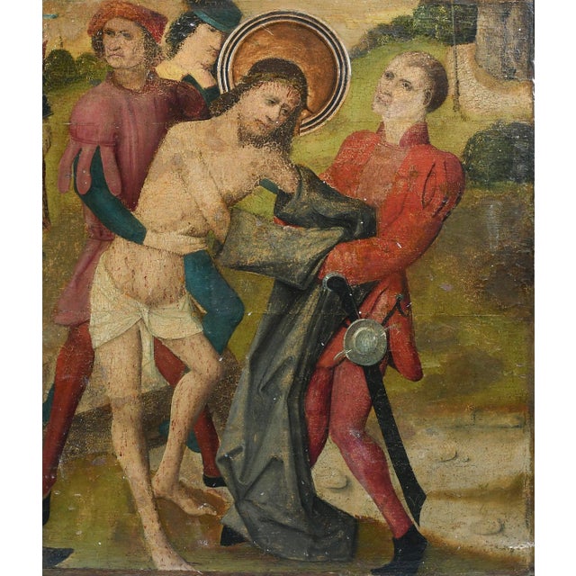 Religious Early Painting of the Flagellation of Christ in the Style of Hieronymus Bosch For Sale - Image 3 of 9