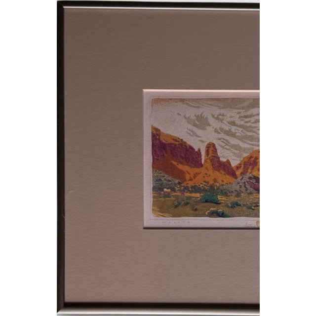 Gustave Baumann 1930s Gustave Baumann Signed Southwest Color Woodcut "Malapai" Framed Art For Sale - Image 4 of 13