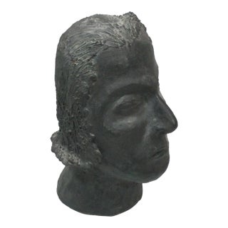 1980s Original Sculptured Clay Bust of a Man For Sale