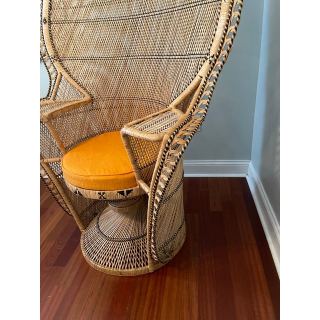 Grand Vintage Rattan Peacock Chair For Sale In Charleston - Image 6 of 7