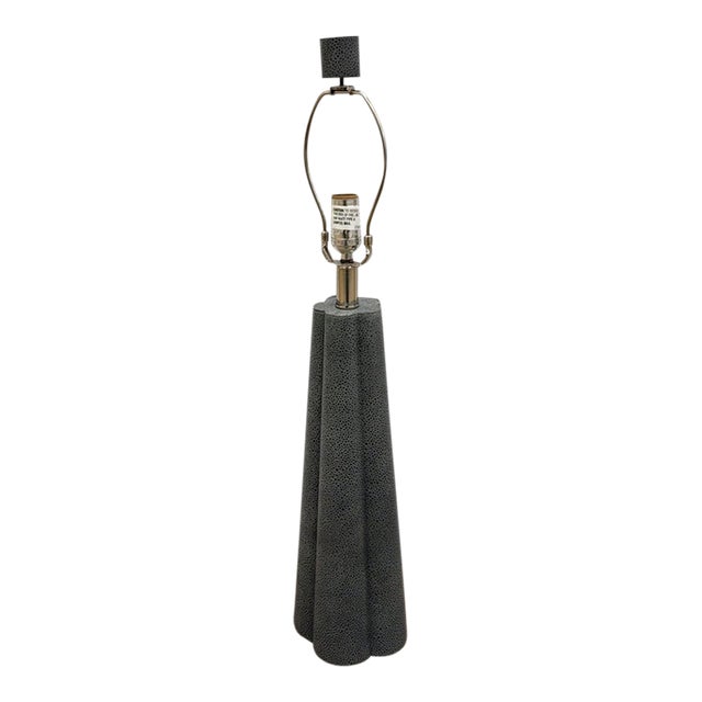 Regina Andrew Gray Leather Shagreen Lamp For Sale