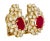 Vintage 4.50 Carat Red Ruby and Diamond Clip on Earrings in 18k Yellow Gold - 2 Pieces For Sale - Image 4 of 7
