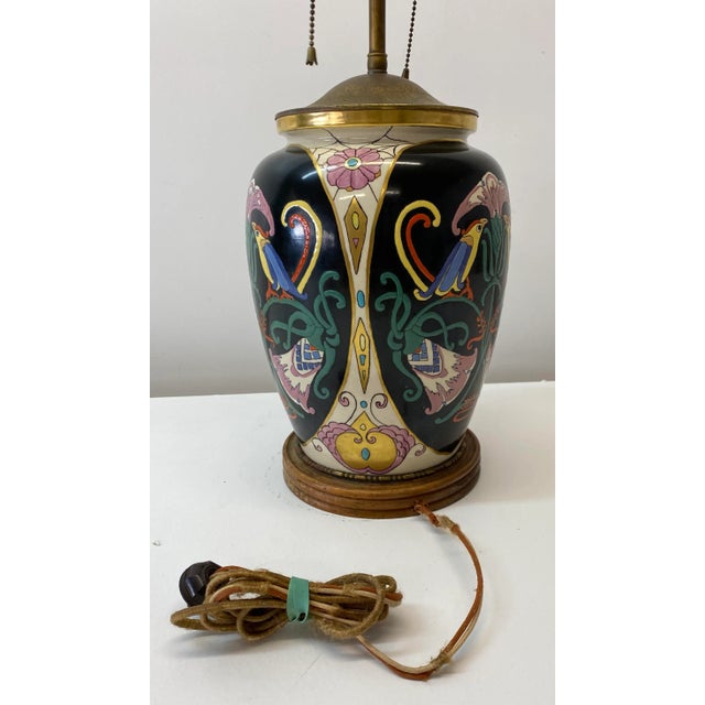 Late 19th Century Antique Art Nouveau Ceramic Vase Table Lamp Conversion for Restoration For Sale - Image 5 of 9